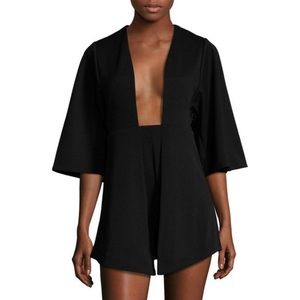 AQ/AQ Kella Black Playsuit with Deep Plunge